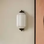 Michael Vintage Eloise Milk Glass Flush Wall Light