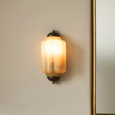 Michael Vintage Eloise Milk Glass Flush Wall Light Michael Vintage Eloise Milk Glass Flush Wall Light