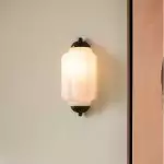 Michael Vintage Eloise Milk Glass Flush Wall Light