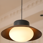 Uthar 3 Light Led Wood Color Round Pendant Light