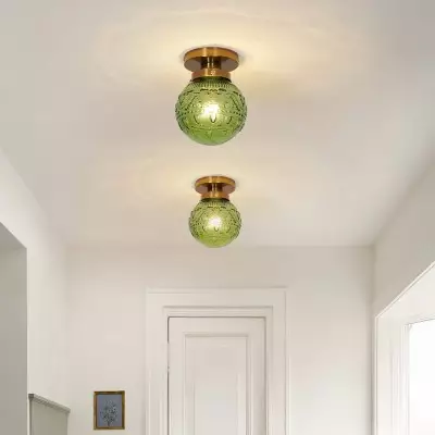 Ixionis Vintage Engraved Pattern Globe Glass Flush Mount Ceiling Light Ixionis Vintage Engraved Pattern Globe Glass Flush Mount Ceiling Light