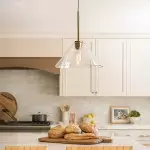 Nori Minimalist Brass Glass Cone Pendant Light
