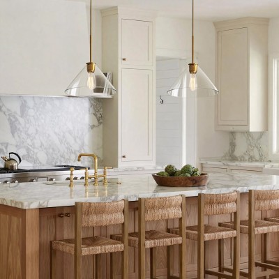 Nori Minimalist Brass Glass Cone Pendant Light Nori Minimalist Brass Glass Cone Pendant Light