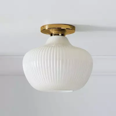 Naiad Rustic Sculptural Ribbed Glass Flush Ceiling Light Naiad Rustic Sculptural Ribbed Glass Flush Ceiling Light