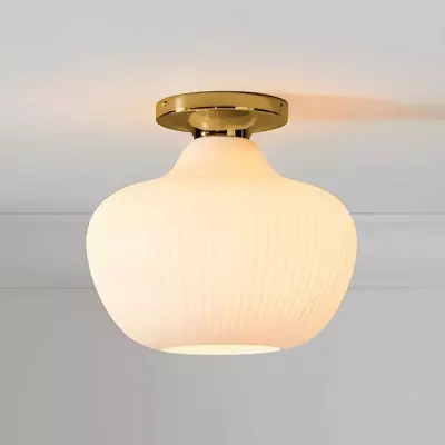 Naiad Rustic Sculptural Ribbed Glass Flush Ceiling Light Naiad Rustic Sculptural Ribbed Glass Flush Ceiling Light