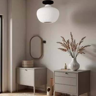 Naiad Rustic Sculptural Ribbed Glass Flush Ceiling Light Naiad Rustic Sculptural Ribbed Glass Flush Ceiling Light