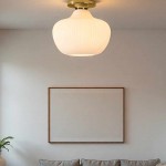 Naiad Rustic Sculptural Ribbed Glass Flush Ceiling Light