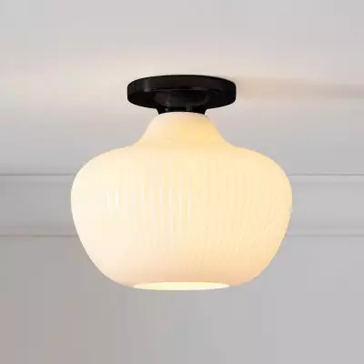 Naiad Rustic Sculptural Ribbed Glass Flush Ceiling Light Naiad Rustic Sculptural Ribbed Glass Flush Ceiling Light