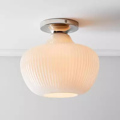 Naiad Rustic Sculptural Ribbed Glass Flush Ceiling Light Naiad Rustic Sculptural Ribbed Glass Flush Ceiling Light