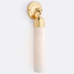 Morgan Minimalist Cylindrical Glass or Alabaster Wall Light