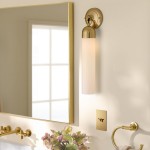 Morgan Minimalist Cylindrical Glass or Alabaster Wall Light