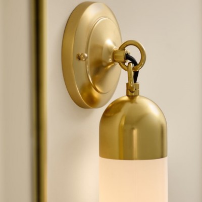 Morgan Minimalist Cylindrical Glass or Alabaster Wall Light Morgan Minimalist Cylindrical Glass or Alabaster Wall Light
