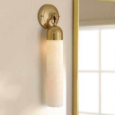 Morgan Minimalist Cylindrical Glass or Alabaster Wall Light Morgan Minimalist Cylindrical Glass or Alabaster Wall Light