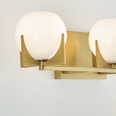 Ron Modern 3-Light White Ball Brass Wall Light Ron Modern 3-Light White Ball Brass Wall Light