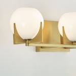 Ron Modern 3-Light White Ball Brass Wall Light