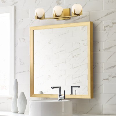 Ron Modern 3-Light White Ball Brass Wall Light Ron Modern 3-Light White Ball Brass Wall Light