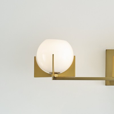 Ron Modern 3-Light White Ball Brass Wall Light Ron Modern 3-Light White Ball Brass Wall Light