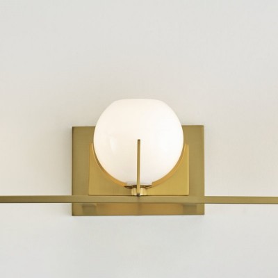 Ron Modern 3-Light White Ball Brass Wall Light Ron Modern 3-Light White Ball Brass Wall Light