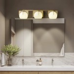 Ron Modern 3-Light White Ball Brass Wall Light