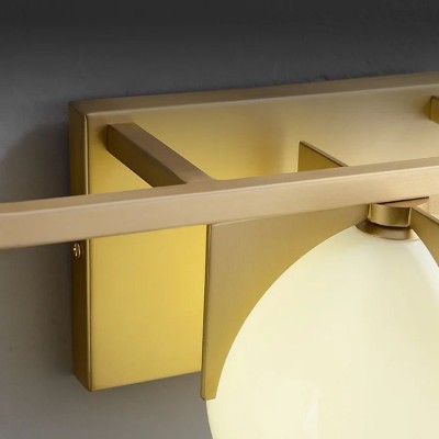 Ron Modern 3-Light White Ball Brass Wall Light Ron Modern 3-Light White Ball Brass Wall Light