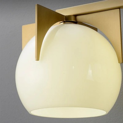 Ron Modern 3-Light White Ball Brass Wall Light Ron Modern 3-Light White Ball Brass Wall Light