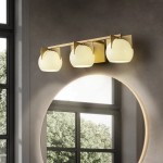 Ron Modern 3-Light White Ball Brass Wall Light