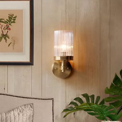 Nicky Vintage Cylinder Transparent Glass Wall Light Nicky Vintage Cylinder Transparent Glass Wall Light