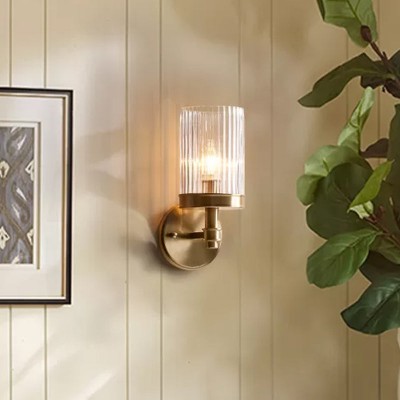 Nicky Vintage Cylinder Transparent Glass Wall Light Nicky Vintage Cylinder Transparent Glass Wall Light