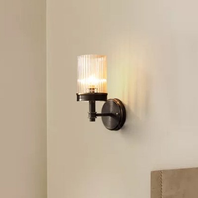 Nicky Vintage Cylinder Transparent Glass Wall Light Nicky Vintage Cylinder Transparent Glass Wall Light