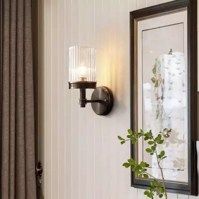 Nicky Vintage Cylinder Transparent Glass Wall Light Nicky Vintage Cylinder Transparent Glass Wall Light