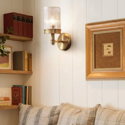 Nicky Vintage Cylinder Transparent Glass Wall Light Nicky Vintage Cylinder Transparent Glass Wall Light