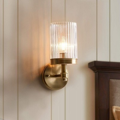 Nicky Vintage Cylinder Transparent Glass Wall Light Nicky Vintage Cylinder Transparent Glass Wall Light