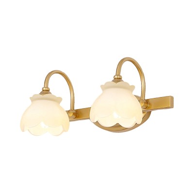 Edwin Retro Flower LED 2/3/4 Heads Brass Wall Light Edwin Retro Flower LED 2/3/4 Heads Brass Wall Light