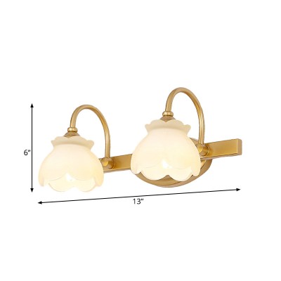 Edwin Retro Flower LED 2/3/4 Heads Brass Wall Light Edwin Retro Flower LED 2/3/4 Heads Brass Wall Light