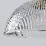 Rennie Minimalist Bowl Ribbed Glass Pendant Light