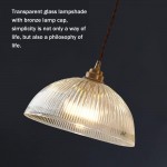 Rennie Minimalist Bowl Ribbed Glass Pendant Light