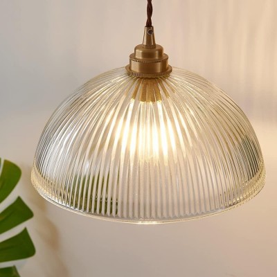 Rennie Minimalist Bowl Ribbed Glass Pendant Light Rennie Minimalist Bowl Ribbed Glass Pendant Light