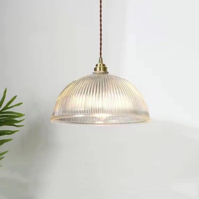 Rennie Minimalist Bowl Ribbed Glass Pendant Light Rennie Minimalist Bowl Ribbed Glass Pendant Light