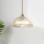 Rennie Minimalist Bowl Ribbed Glass Pendant Light