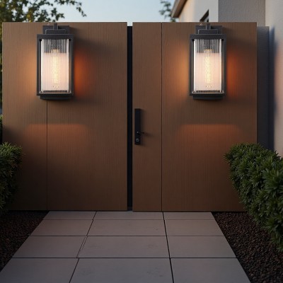Dresser Modern Glass Lantern Outdoor Wall light Dresser Modern Glass Lantern Outdoor Wall light