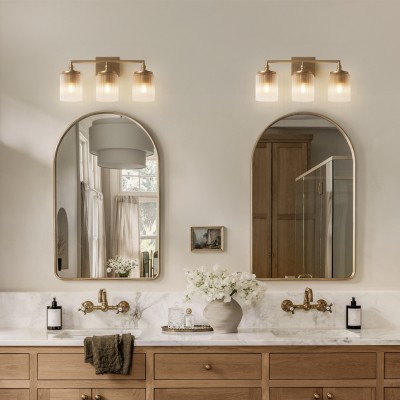Cerys Modern 3-Light Ribbed Glass Cylinder Sconce Cerys Modern 3-Light Ribbed Glass Cylinder Sconce