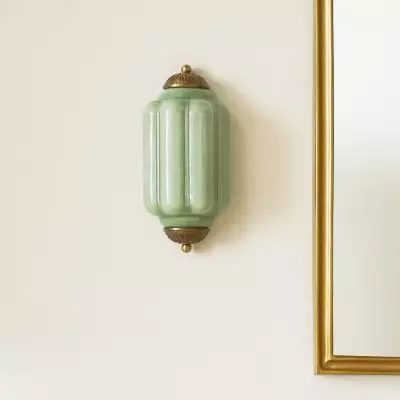 Michael Vintage Eloise Milk Glass Flush Wall Light Michael Vintage Eloise Milk Glass Flush Wall Light