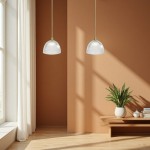 Mellor Modern 12” Ribbed Glass 360 Pendant Light Mellor Modern 12” Ribbed Glass 360 Pendant Light
