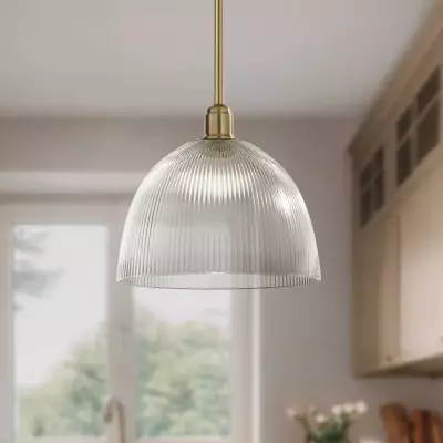 Mellor Modern 12” Ribbed Glass 360 Pendant Light Mellor Modern 12” Ribbed Glass 360 Pendant Light