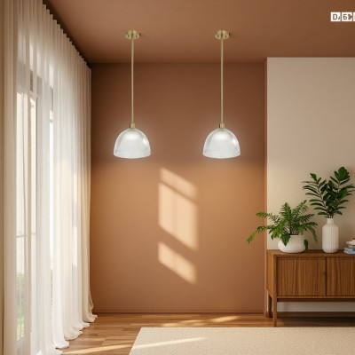 Mellor Modern 12” Ribbed Glass 360 Pendant Light Mellor Modern 12” Ribbed Glass 360 Pendant Light
