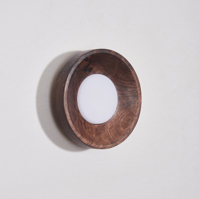 Temperley Japanese Round LED Wood Indoor Wall Light Temperley Japanese Round LED Wood Indoor Wall Light