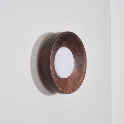 Temperley Japanese Round LED Wood Indoor Wall Light Temperley Japanese Round LED Wood Indoor Wall Light