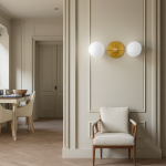 Calen Retro Milk Glass Double Globe Sconce