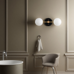 Calen Retro Milk Glass Double Globe Sconce