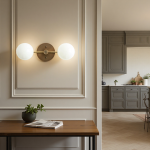 Calen Retro Milk Glass Double Globe Sconce